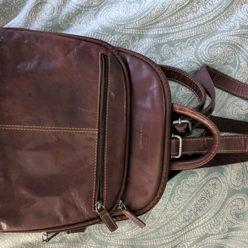 Sleek Brown Leather Backpack for Men